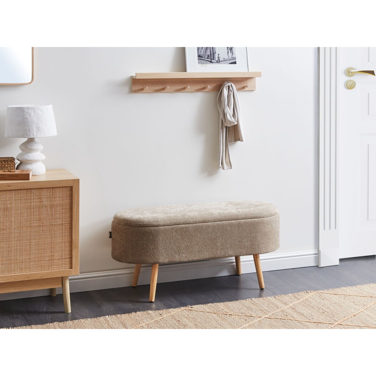 Ława OKLAHOMA Jasnobrązowy Tkanina szenilowa