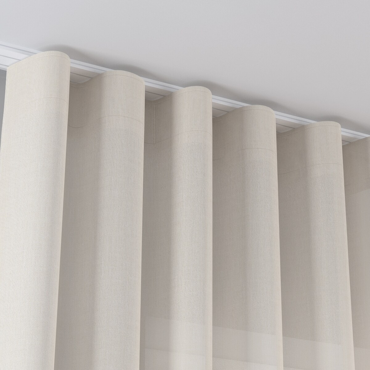 Zasłona na taśmie wave 130x260 kremowy