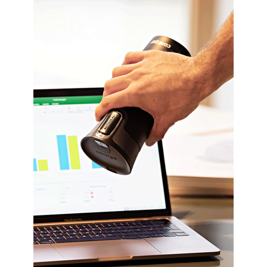 Kubek termiczny Contigo West Loop 2.0 470 ml - Glamour Kwiaty - czarny