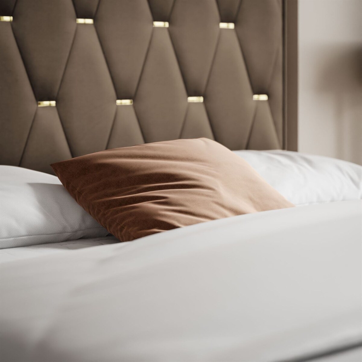 Łóżko kontynentalne IZOLDA z pojemnikiem na pościel, 180x200, RV 196, topper