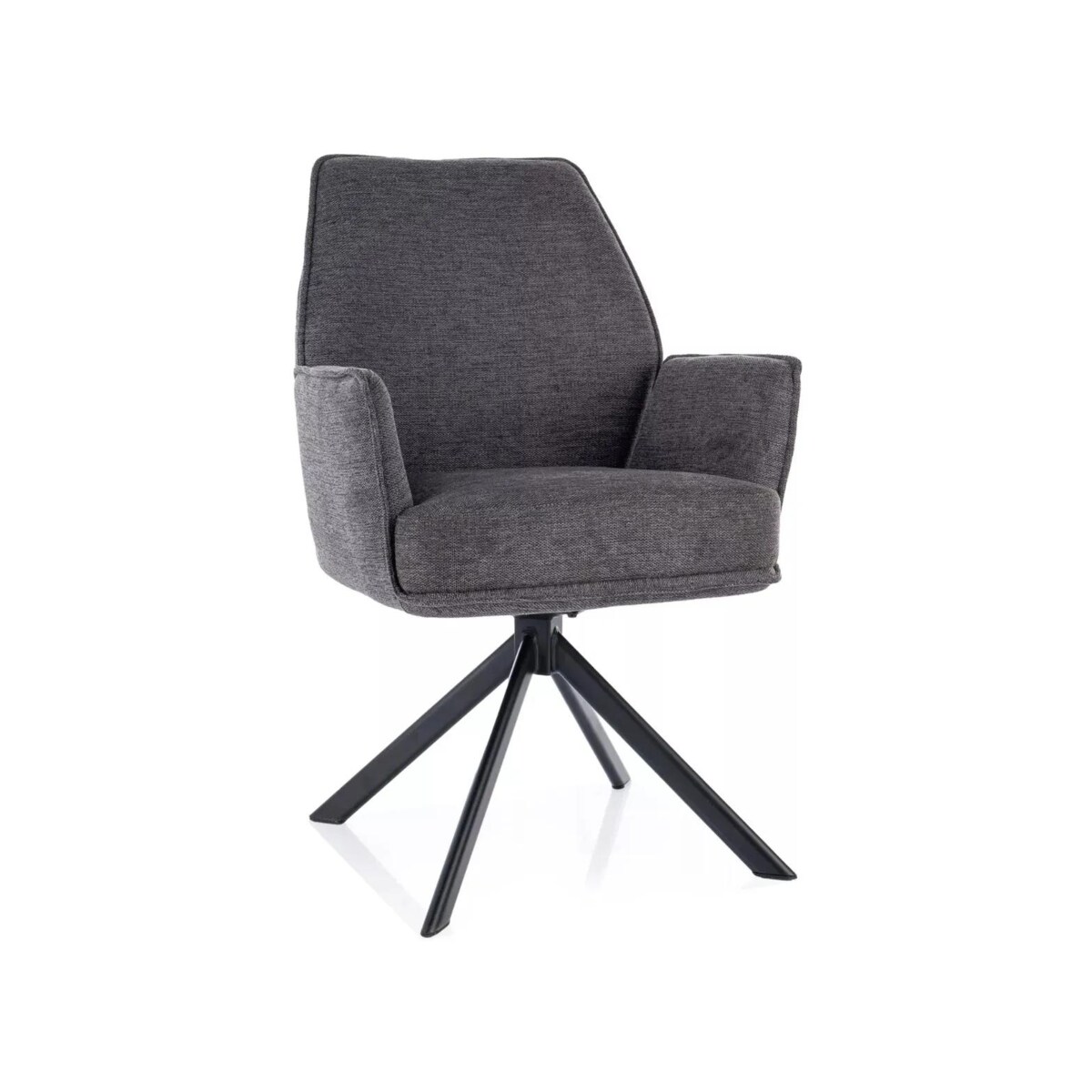 Krzesło tapicerowane HUGO BREGO ciemnoszare obracane