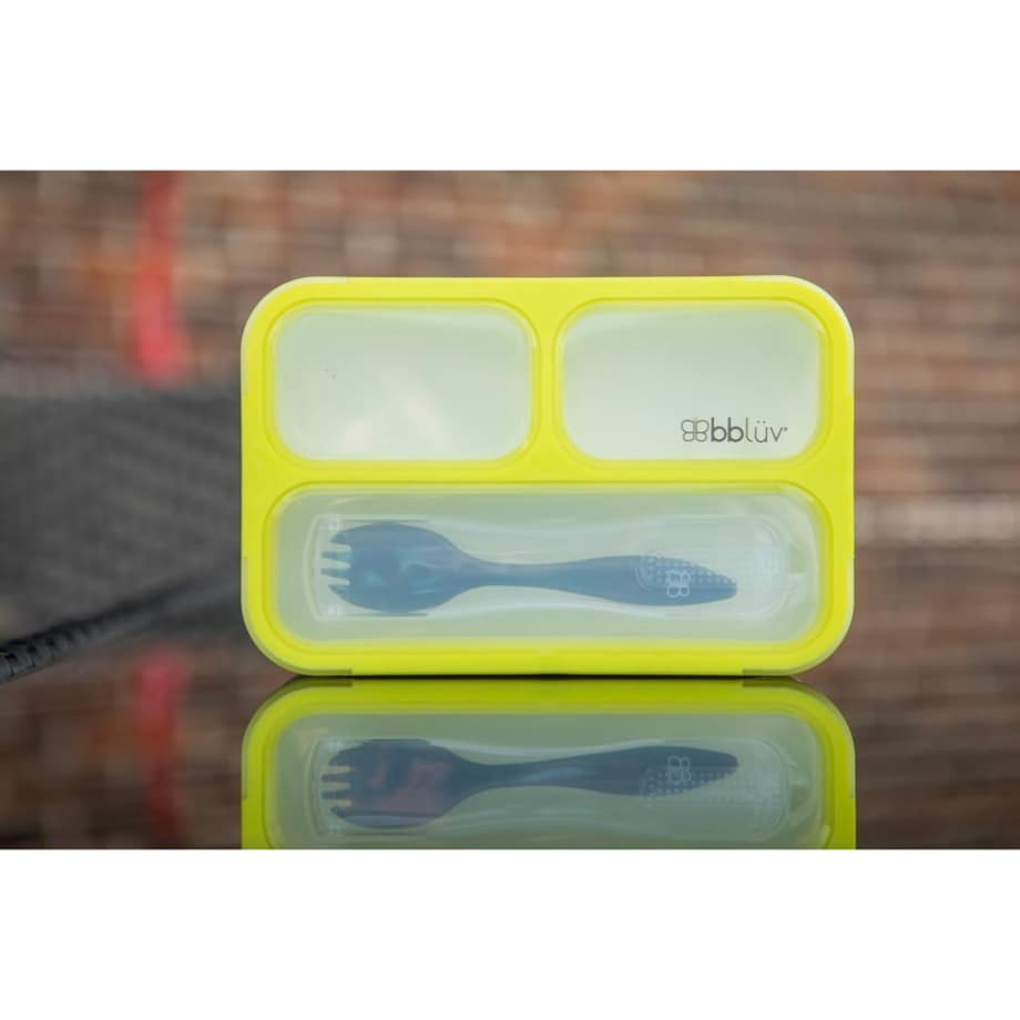Lunchbox z widelcem Bentö, limonkowy, bblüv