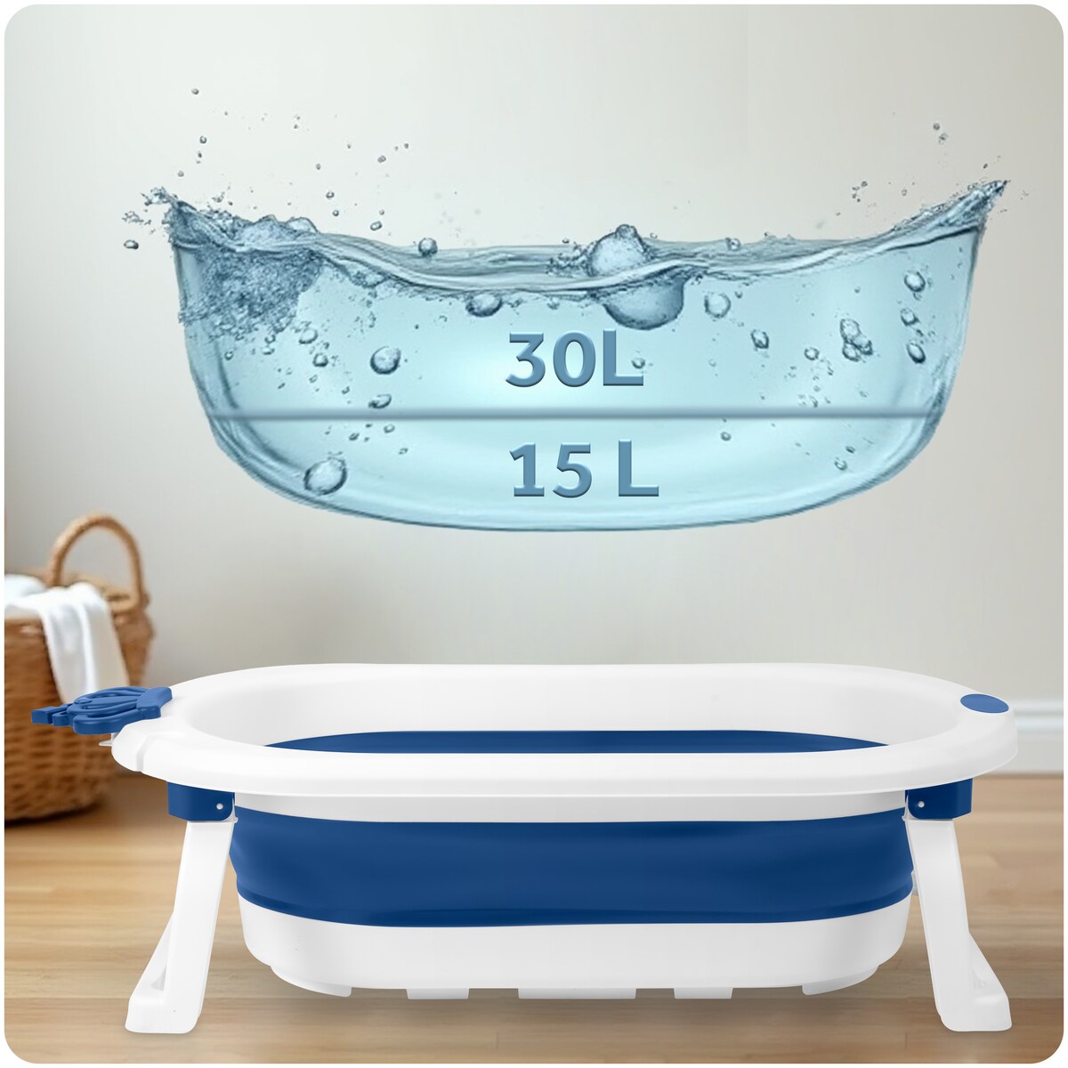 Wanienka składana dla dziecka niemowląt silikonowa z poduszką Ricokids