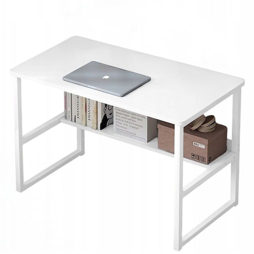 Biurko komputerowe stolik loft białe młodzieżowe z półką nowoczesne 100 cm