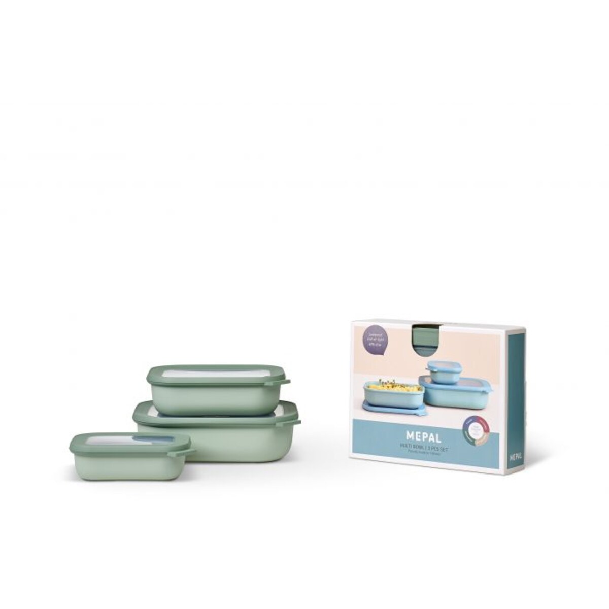 Zestaw 3 misek Cirqula prostokątna 500 1000 2000 Nordic Jade 106270094700