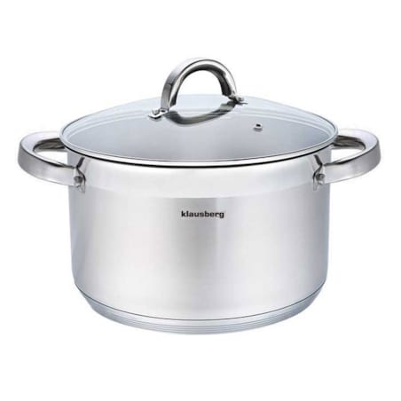 Garnek stalowy z pokrywką indukcja gaz 3.5L 20cm KLAUSBERG