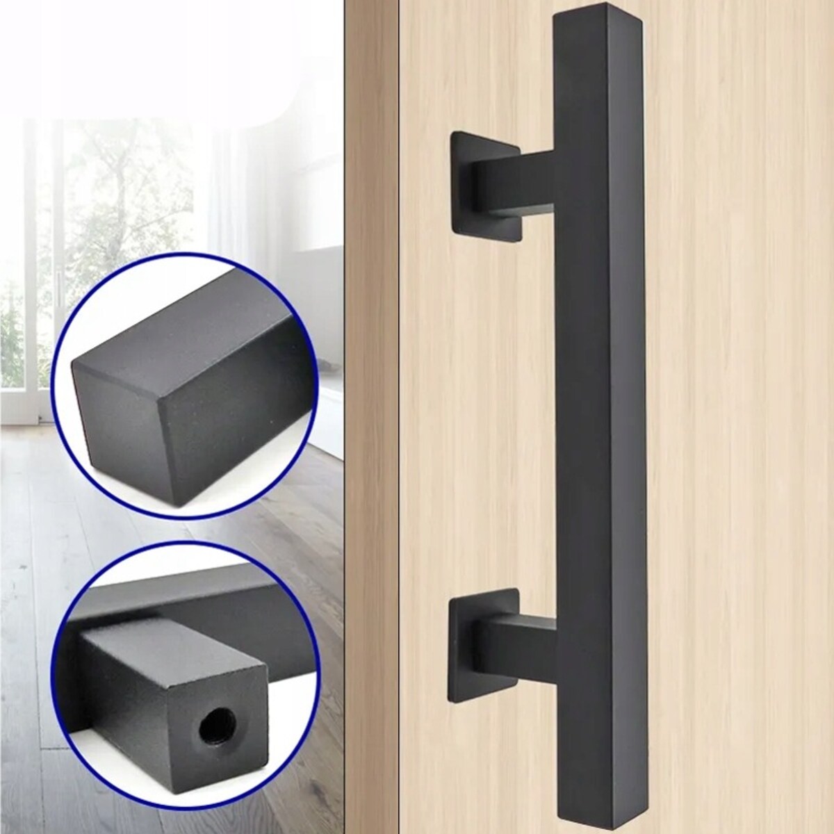 Klamka uchwyt do drzwi przesuwnych czarny matowy