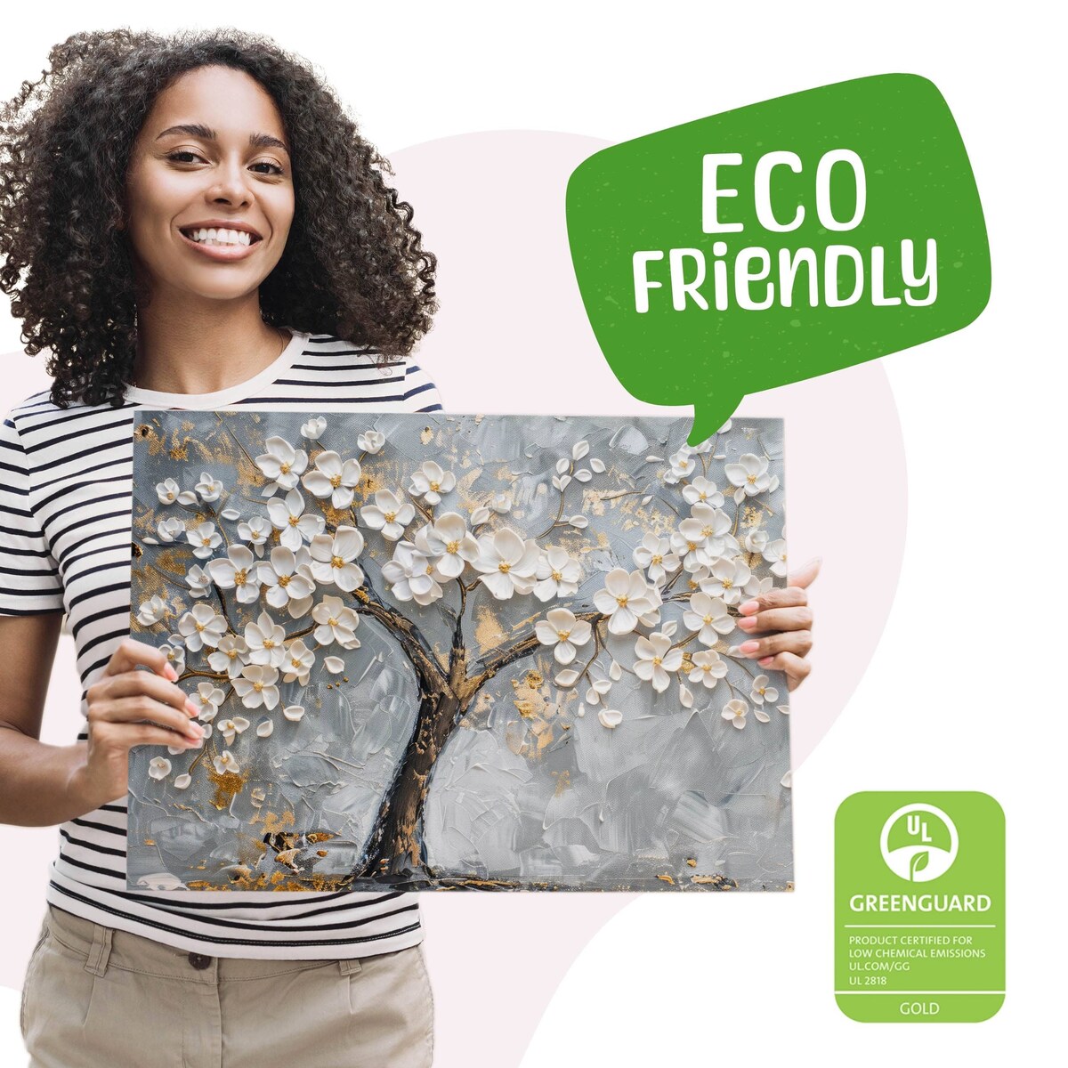 Obraz Na Płótnie Do Salonu Sypialni Białe Kwiaty Beton Abstrakcja 120x80cm