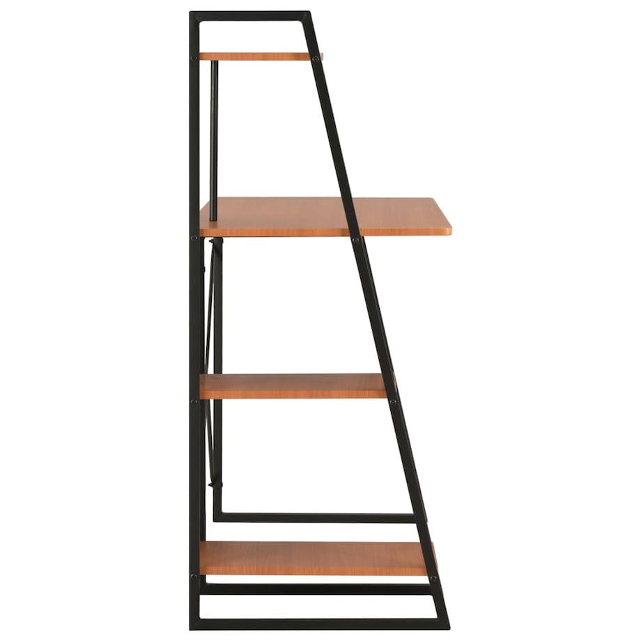 vidaXL Biurko z regałem, czarno-brązowe, 102 x 50 x 117 cm