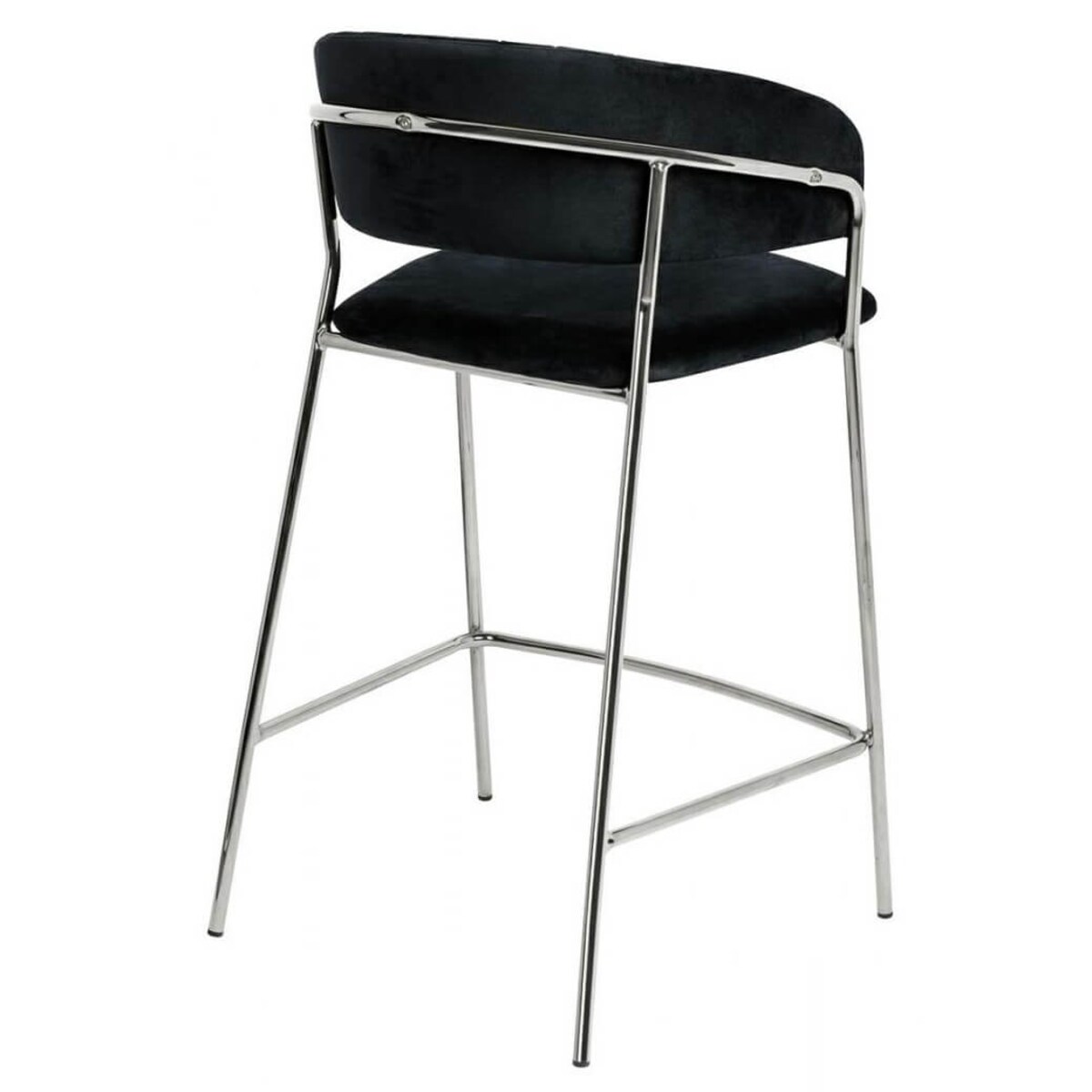 Krzesło barowe MARGO 65 czarny - welur, podstawa chromowana, King Home