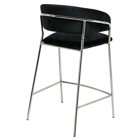 Krzesło barowe MARGO 65 czarny - welur, podstawa chromowana, King Home