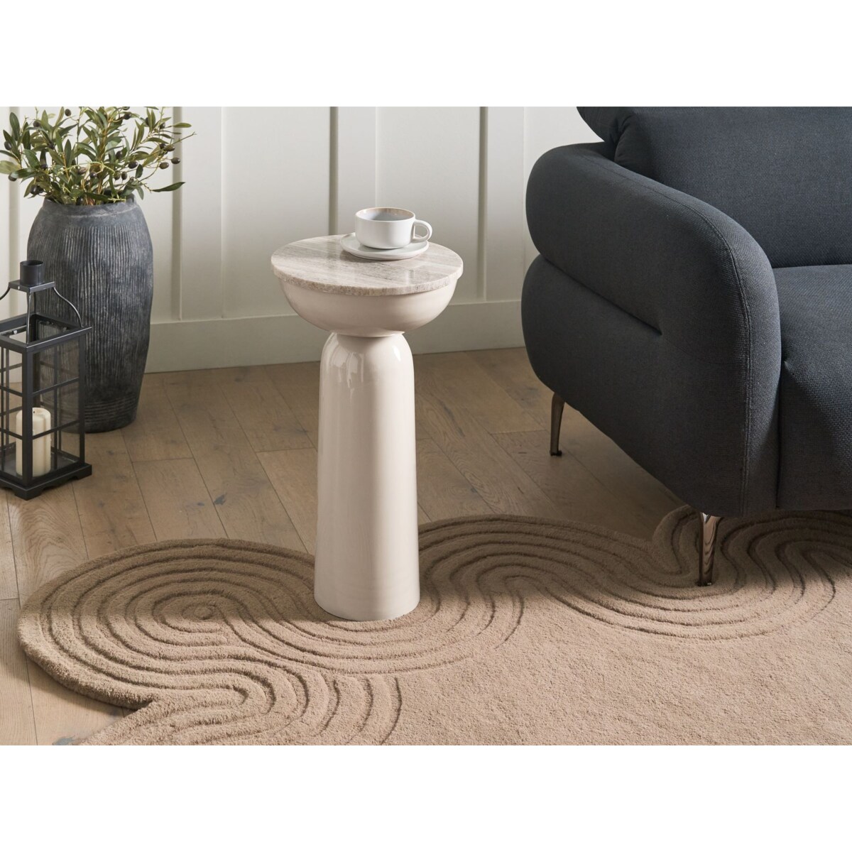 Stolik pomocniczy FALCON Metal Beżowy