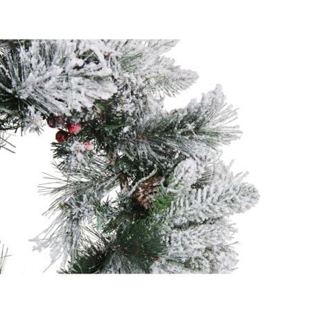 Ośnieżony wianek świąteczny ze światełkami ⌀ 55 cm biały WHITEHORN