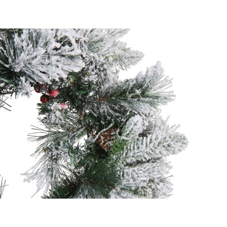 Ośnieżony wianek świąteczny ze światełkami ⌀ 55 cm biały WHITEHORN