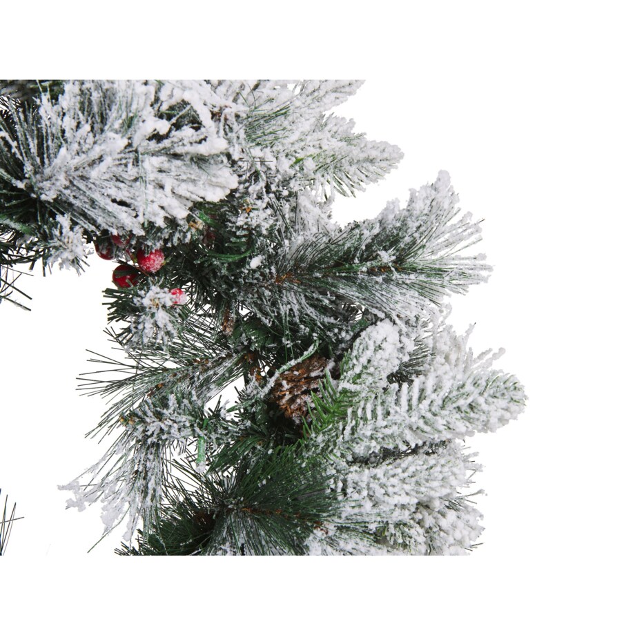 Ośnieżony wianek świąteczny ze światełkami ⌀ 55 cm biały WHITEHORN