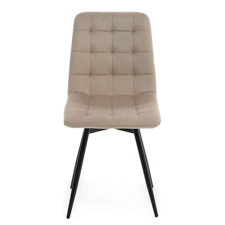 Krzesło tapicerowane obrotowe do salonu ARCO ciemnobeżowy welur