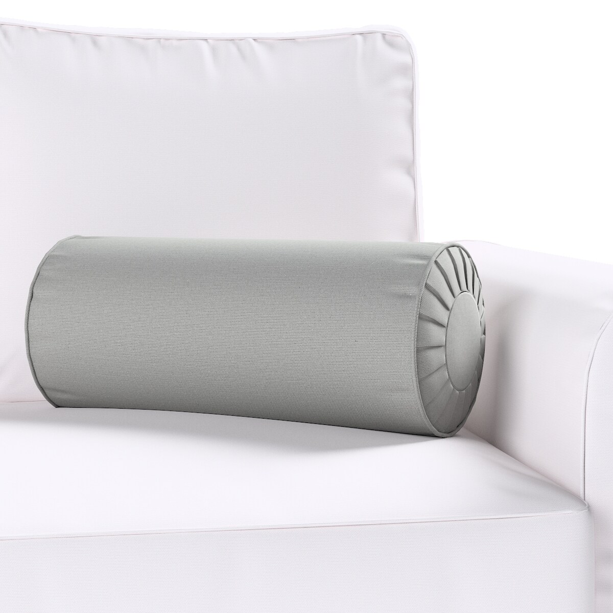 Poduszka wałek z zakładkami, szary, Ø20 x 50 cm, Loneta