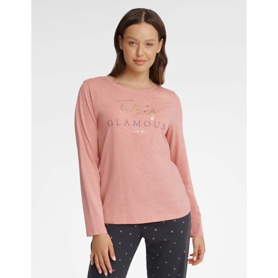 Piżama Glam 40936-39X Różowo-Szary Różowo-Szary, XL