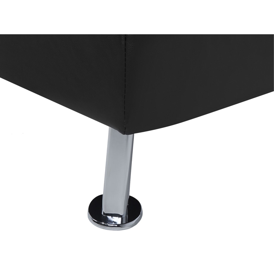 Sofa rozkładana ekoskóra czarna ROXEN