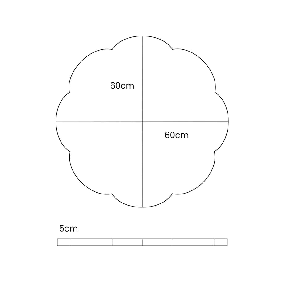 Mata do Zabawy w Kształcie Chmurki dla Dzieci - Miękka Mata, Mata do Pokoju Dziecięcego, Pudrowy róż