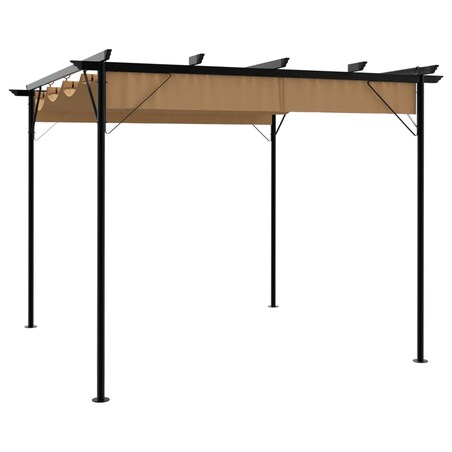 vidaXL Pergola ogrodowa ze zwijanym dachem, taupe, 3x3 m, 180 g/m²