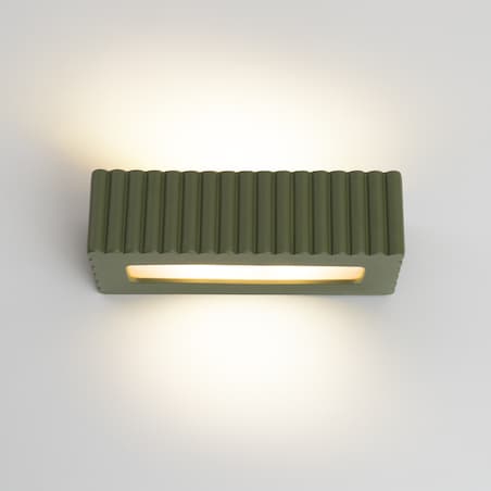 Kinkiet ceramiczny RIGATA zielony oliwkowy