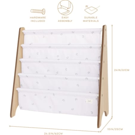3 Sprouts Stojak na Książki Recycled Blueberry Ivory