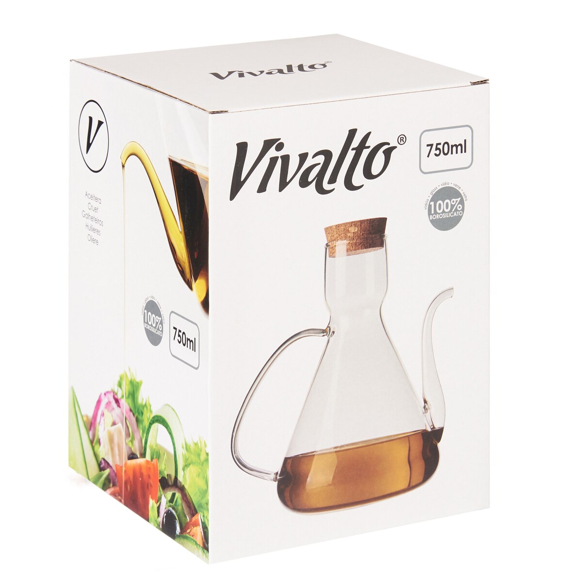 Butelka na oliwę z korkiem VIVAD, 750 ml