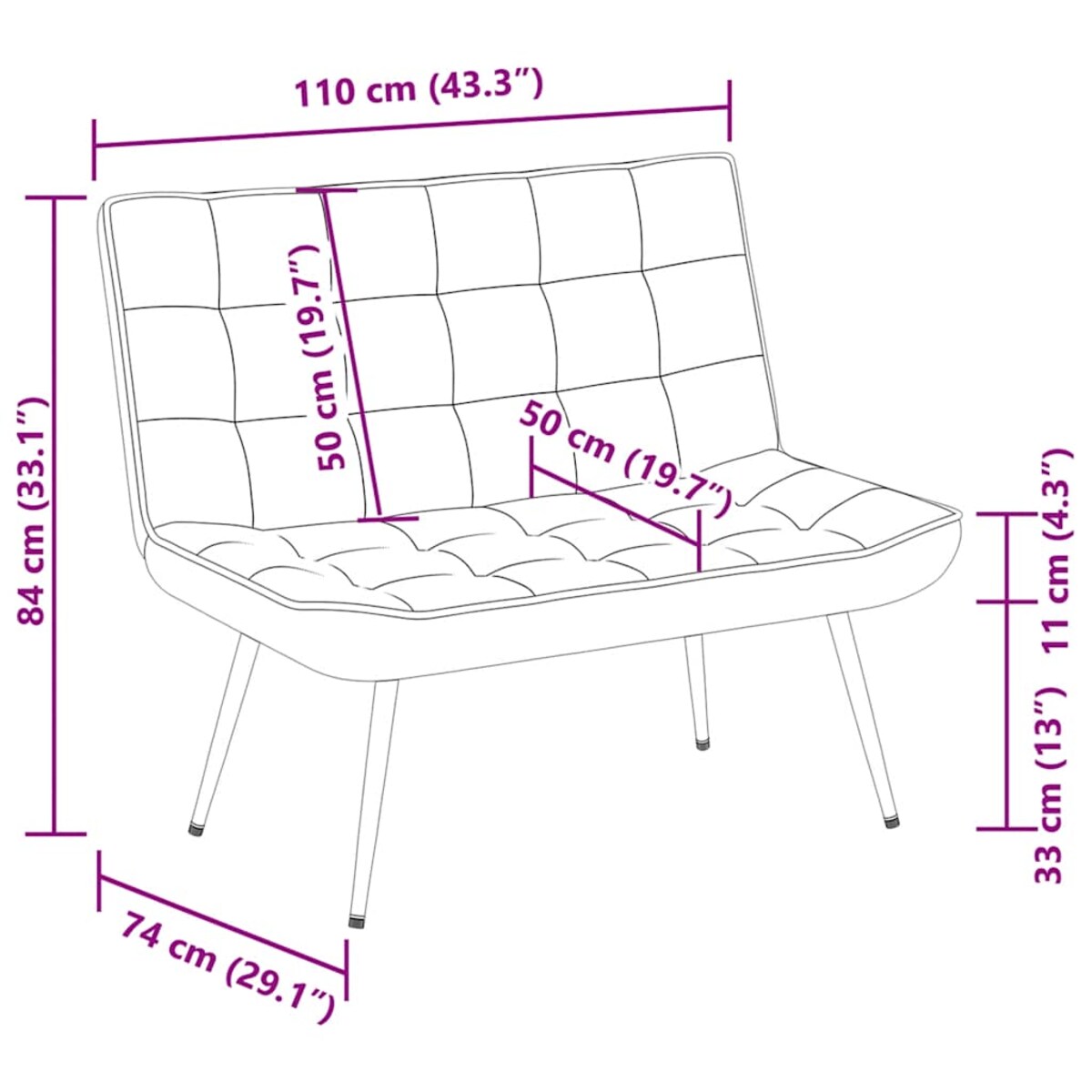 vidaXL Ławka, ciemnoszara, 110x74x84 cm, obita aksamitem
