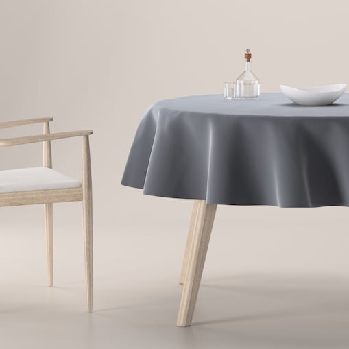 Obrus okrągły 130 x 130 cm grafitowy szary