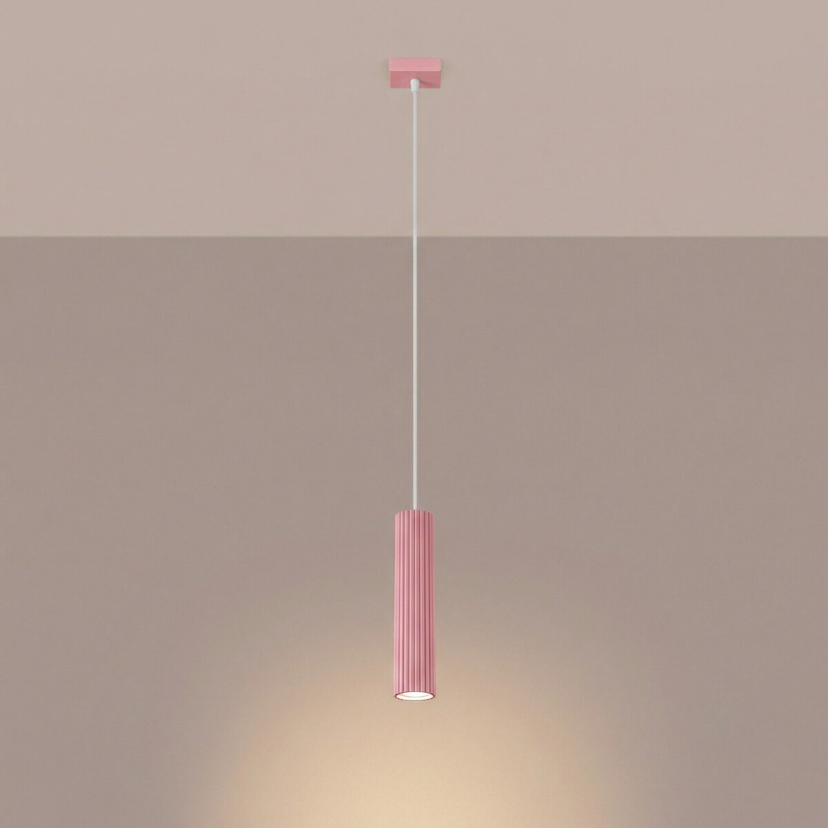 Lampa wisząca KARBON 1 różowa
