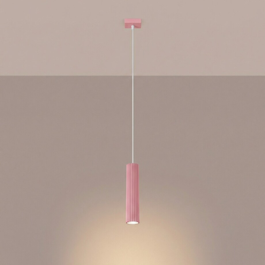 Lampa wisząca KARBON 1 różowa