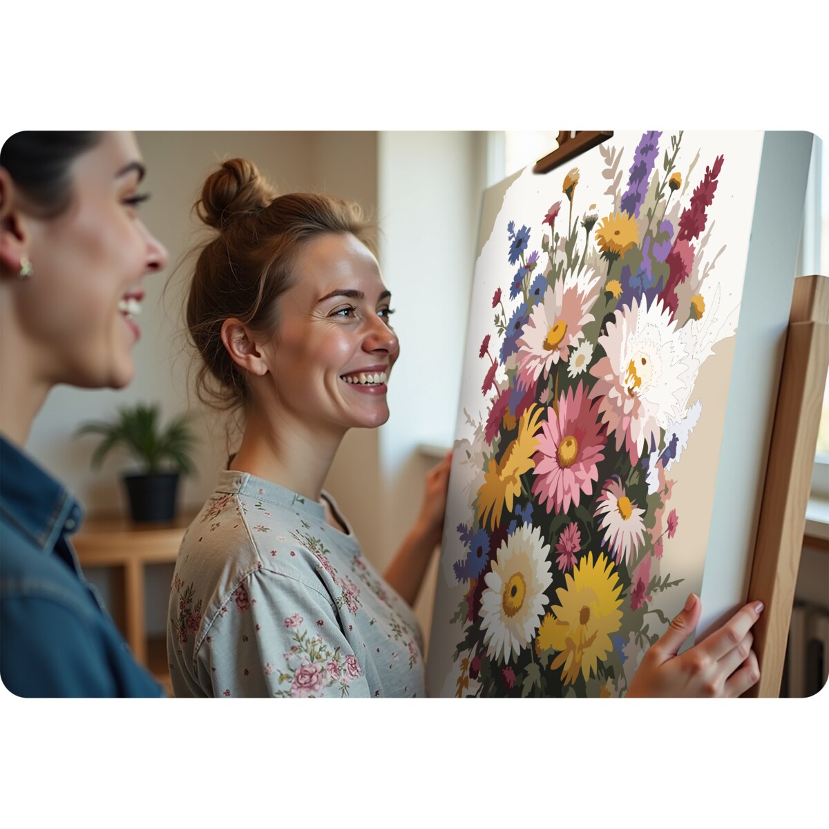 Malowanie po numerach obraz z ramą 40x50 Kwiaty Massido