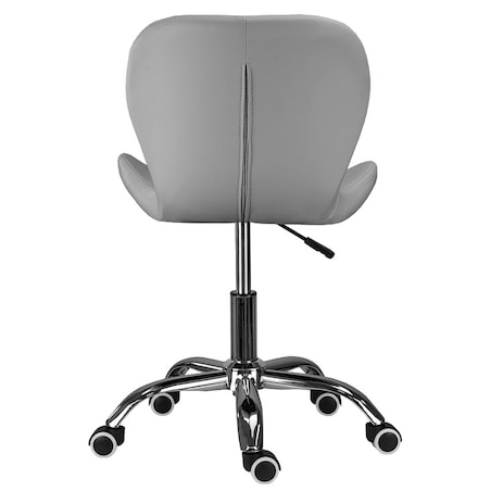 Krzesło obrotowe biurowe nowoczesne ekoskóra szare