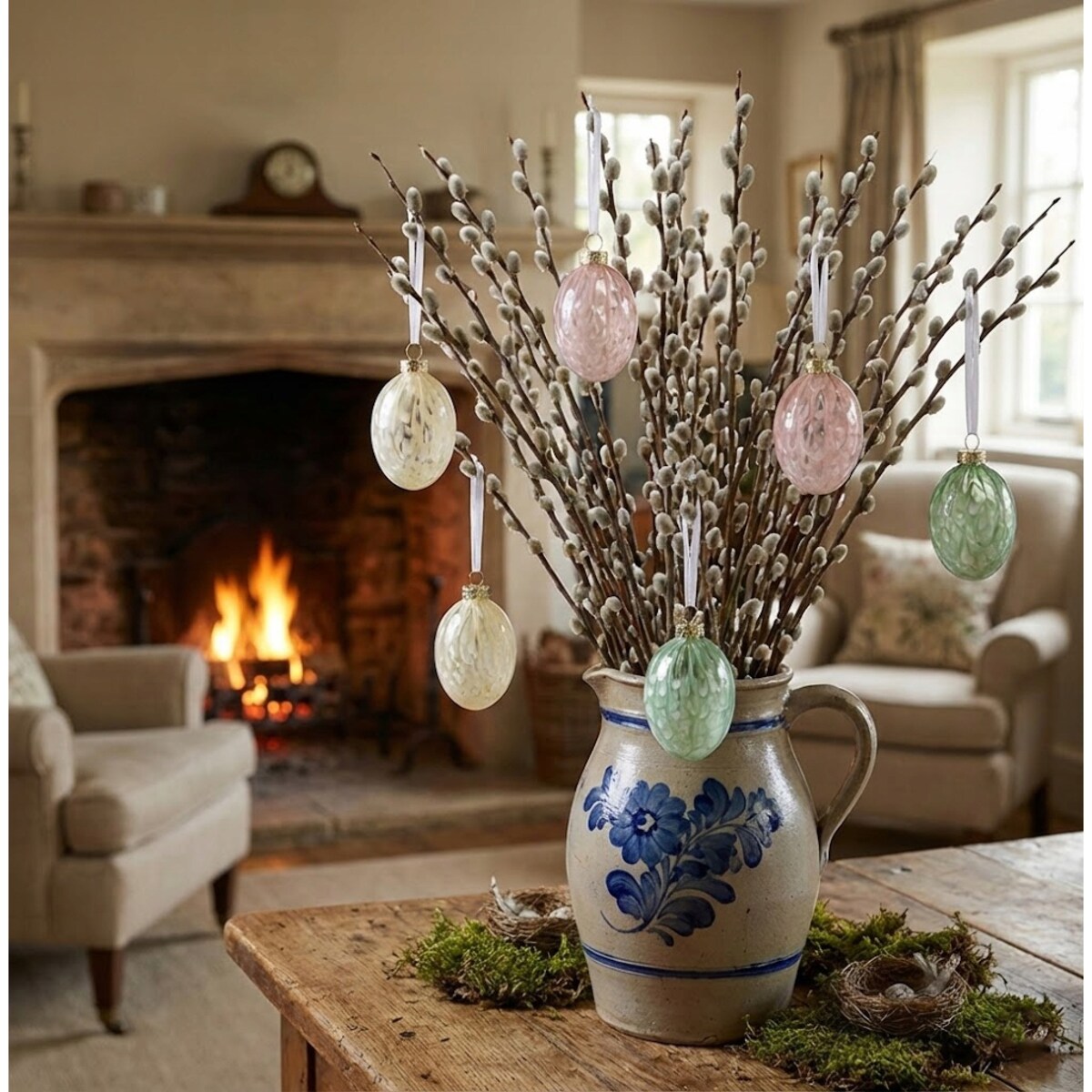 ZAWIESZKA BOMBKA NA WIELKANOC JAJKO JAJO 6 szt NA DRZEWKO DRZWI SZKLANA