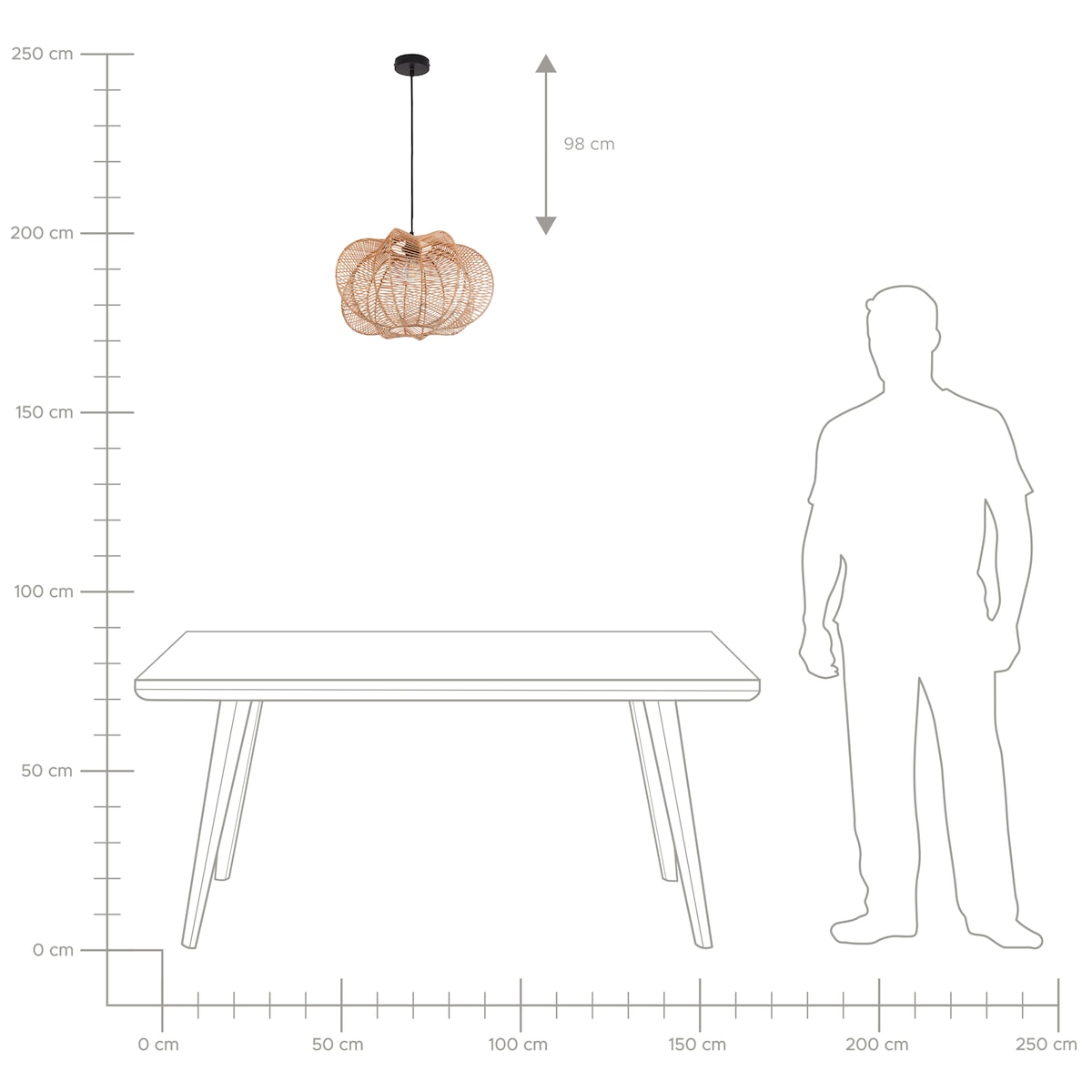 Lampa wisząca KIBI Rattan Naturalny