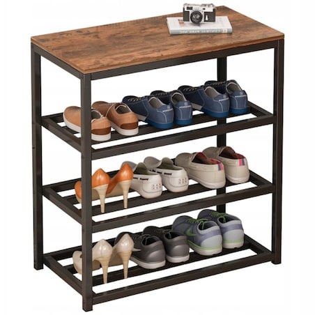 Szafka na buty obuwie półka czarna regał przedpokoju stojak industrialny