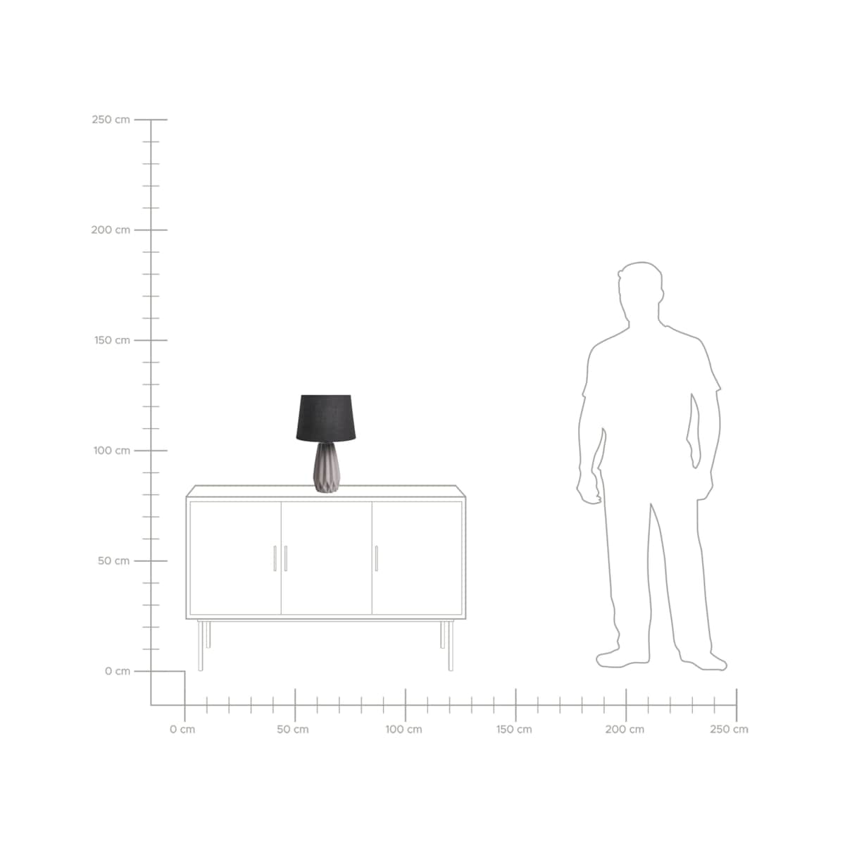 Lampa stołowa MONTAGUA Ceramika Szary