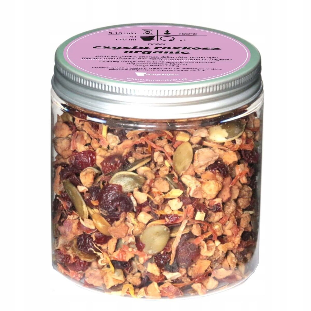 Zestaw prezentowy upominkowy "ROZKOSZNIEJ Z TOBĄ" herbata owocowa + świeca sojowa - prezent upominek na walentynki dla chłopaka dziewczyny niej niego żony męża kobiety faceta mężczyzny