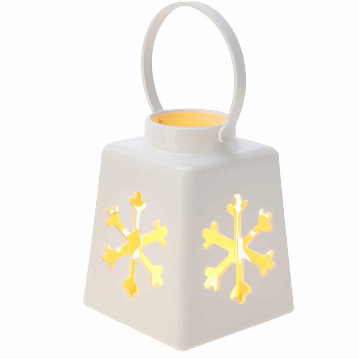 Świąteczny lampion ze świecą LED, 14 cm