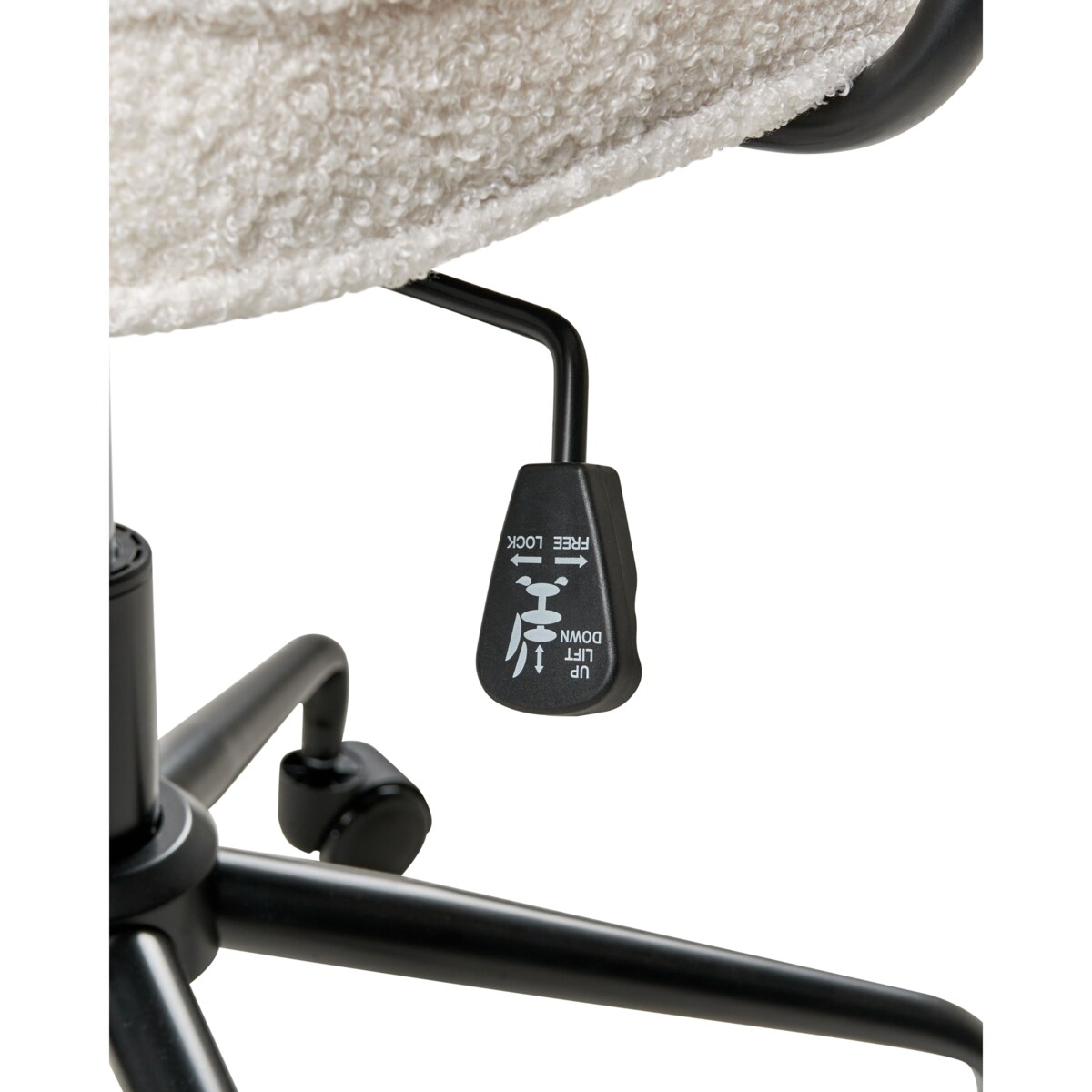 Krzesło obrotowe PAWNEE Boucle Złamana biel