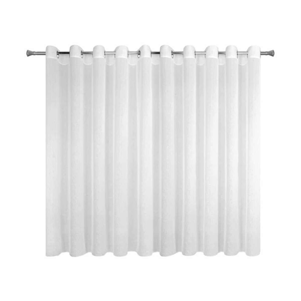 Firana Zazdrostka na Przelotkach 350 x 155 Biała Woal Gładka do Powieszenia