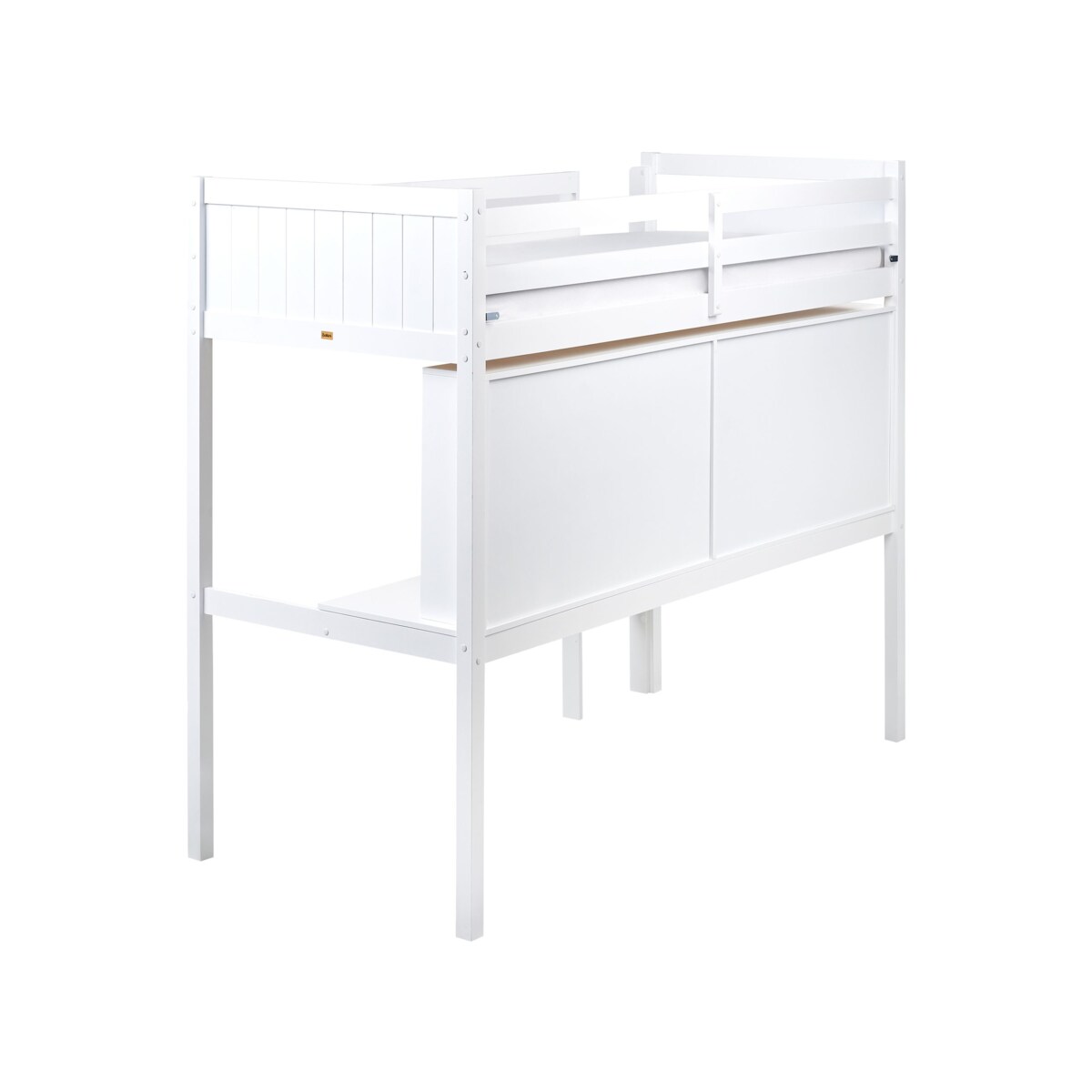 Łóżko na antresoli z biurkiem Drewno sosnowe FOUCAMONT 90 x 200 cm Biały