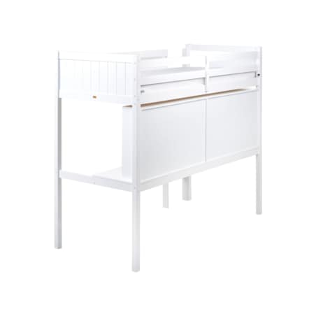 Łóżko na antresoli z biurkiem Drewno sosnowe FOUCAMONT 90 x 200 cm Biały