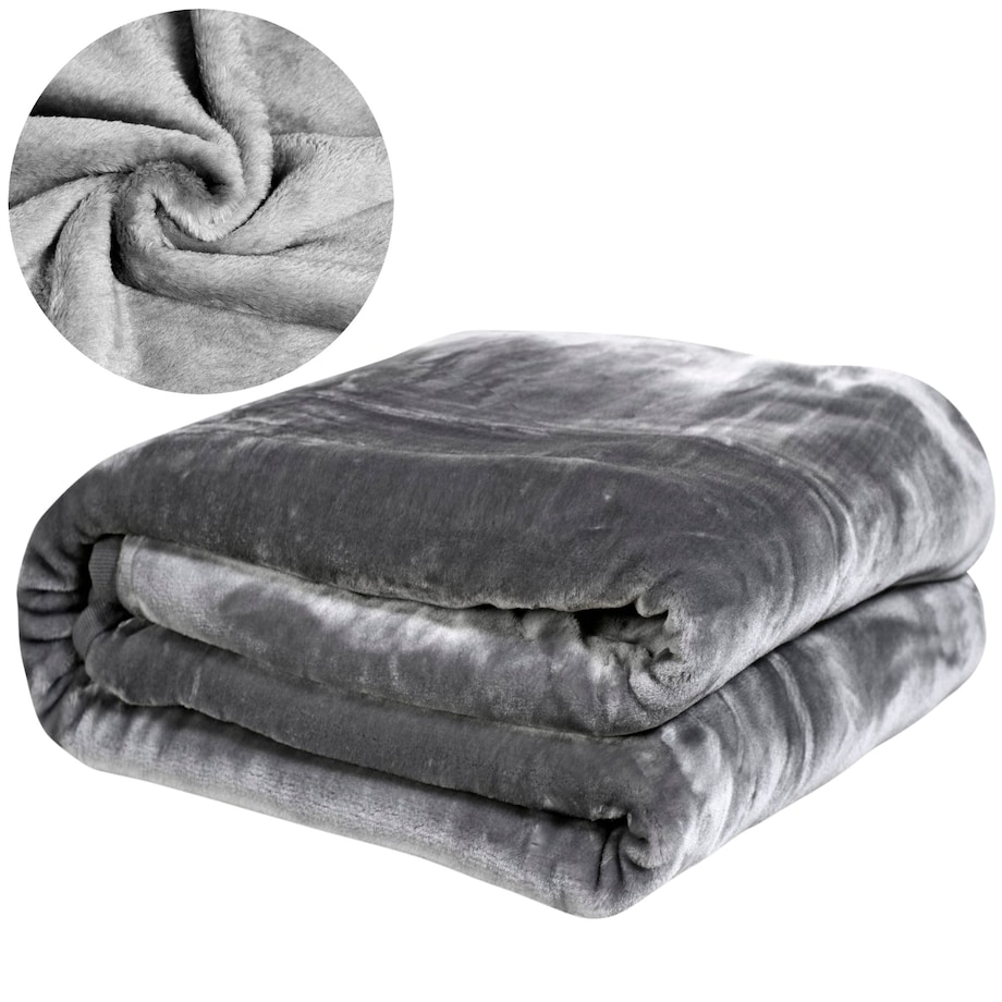 Koc Narzuta 160X200 Cm Na Łóżko Miękki Gruby Ciepły Akrylowy Szary