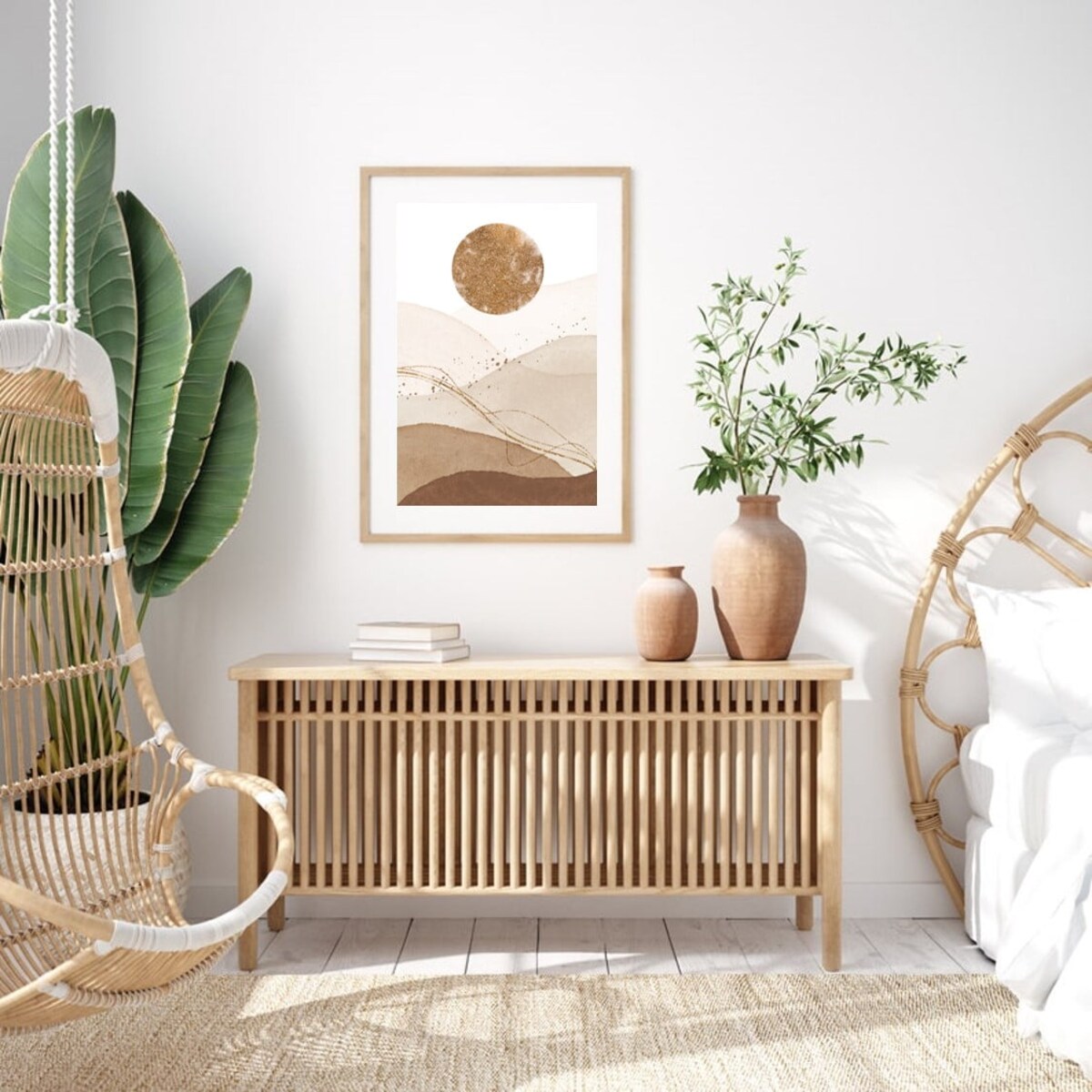 Poster Story, Plakat, Obraz - Złote Słońce nad Górami, wymiary 60 x 84 cm