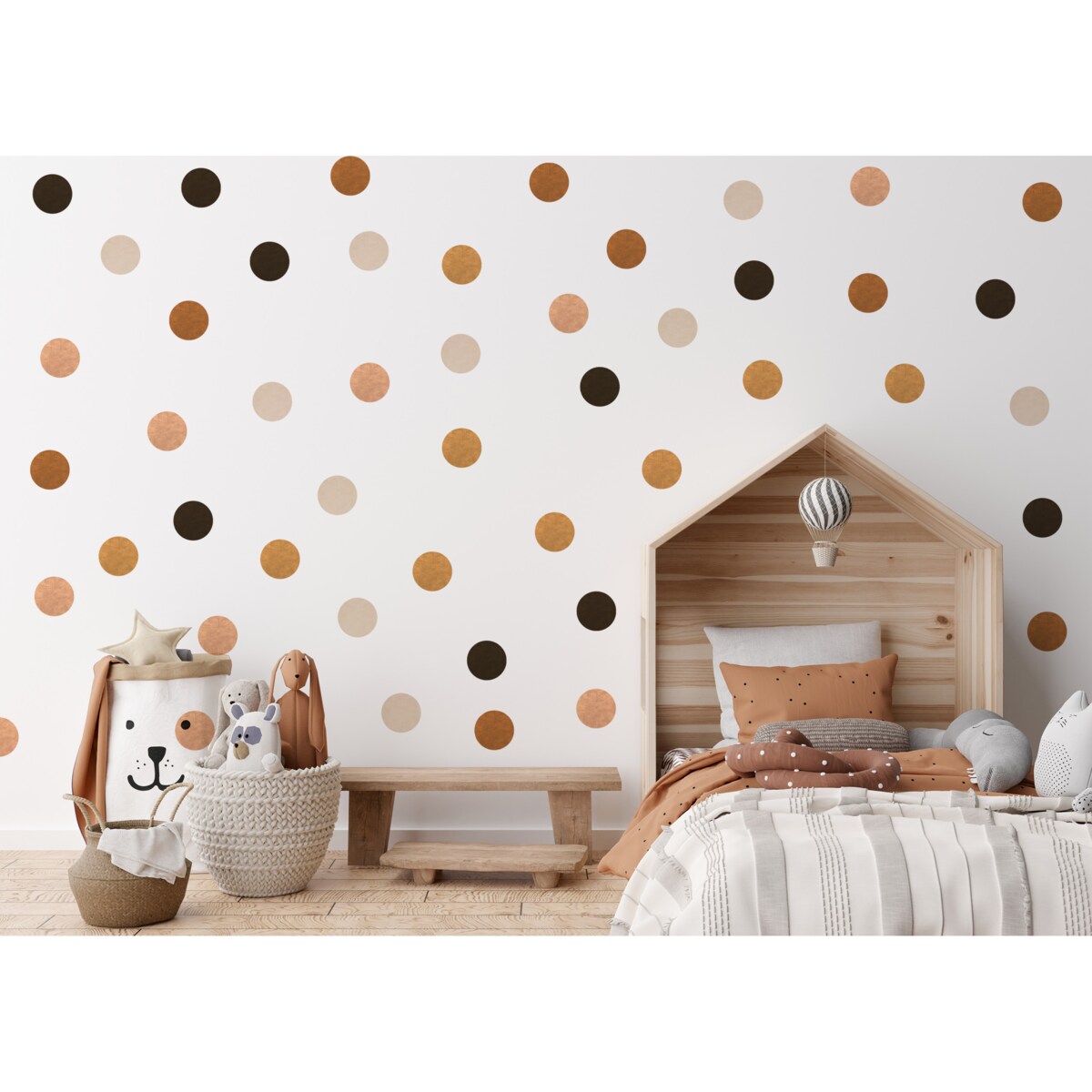 Naklejki Dla Dzieci GROSZKI Kropki Styl Boho ZESTAW 50szt.