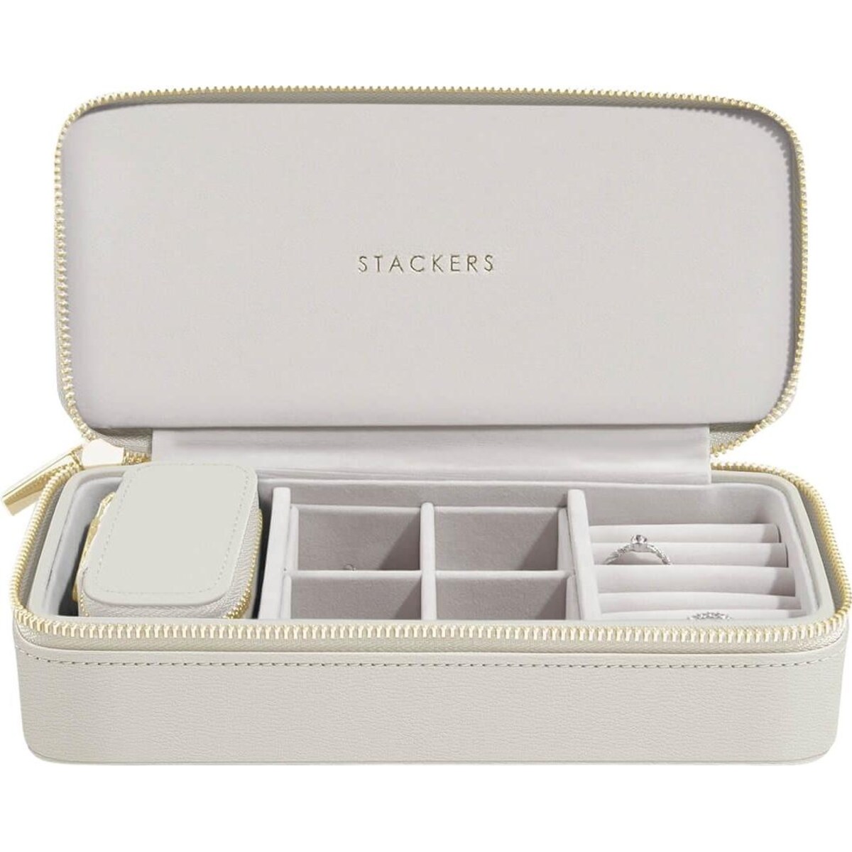 Pudełko podróżne na biżuterię Travel Large Stackers jasnobeżowe