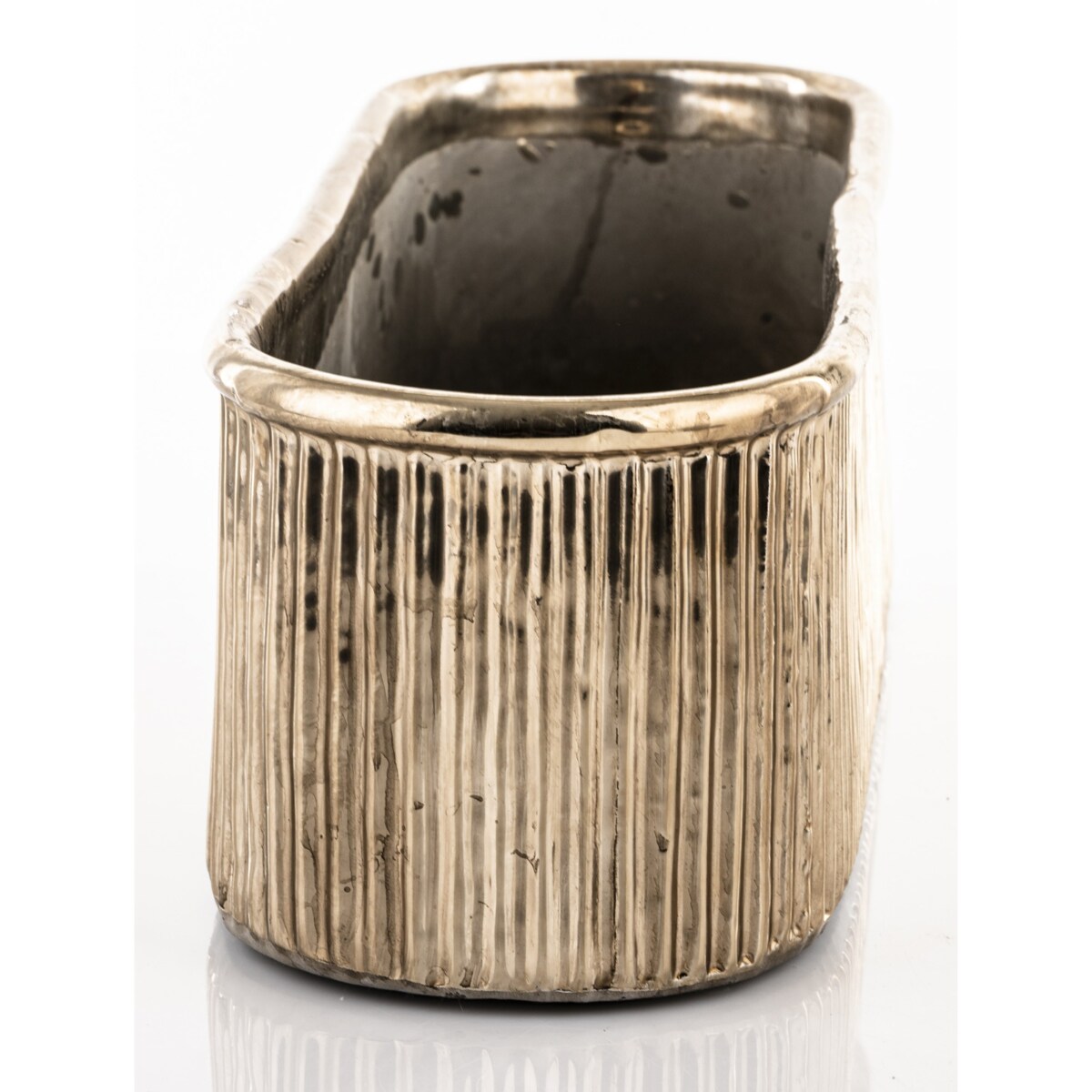 Kwietnik-osłonka kamionkowa 12x38x12 cm złota