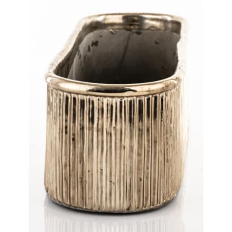 Kwietnik-osłonka kamionkowa 12x38x12 cm złota